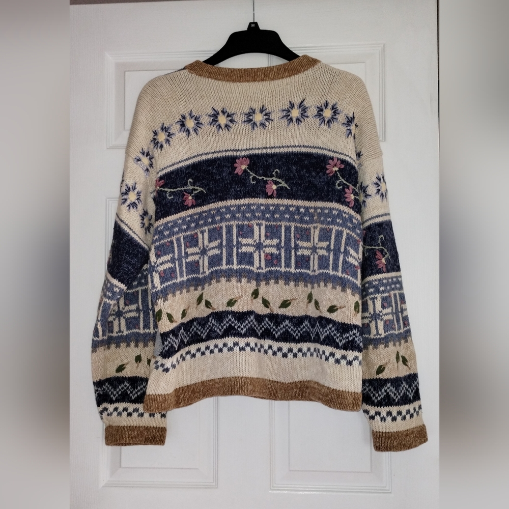 Vintage 90s Flower Bon Worth Cardigan Sweater - Picture 2 of 11